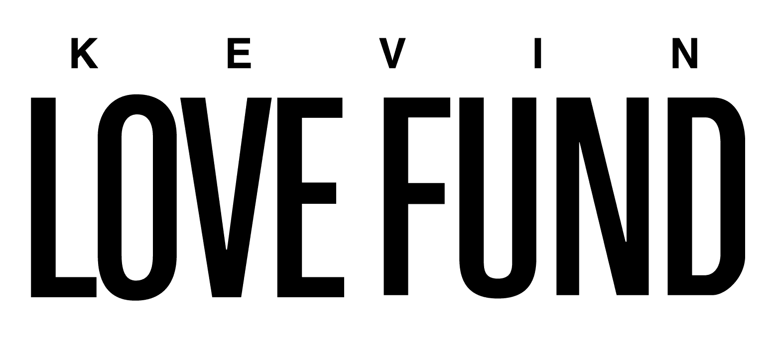 Kevin Love Fund logo featuring clean black block lettering with the founder's name above