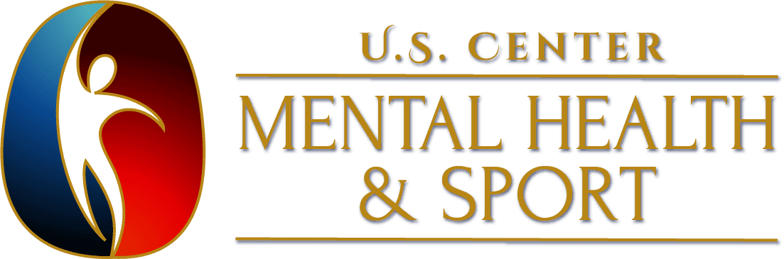 U.S. Center for Mental Health & Sport logo with a circular figure and red and blue branding