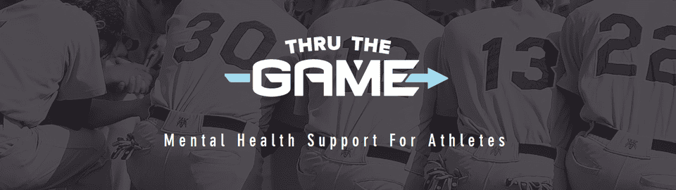 Thru The Game logo featuring a dark, cinematic image of an athlete in a stadium setting