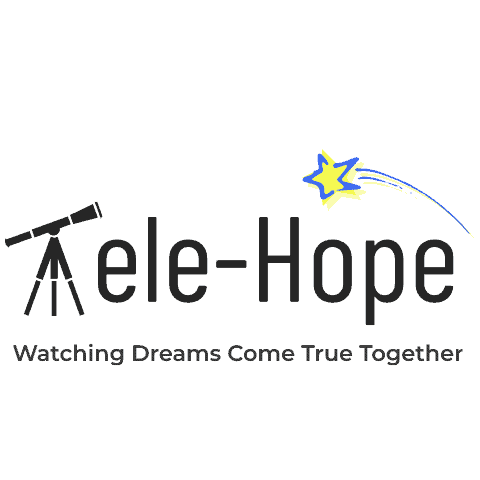 Tele-Hope logo featuring a blue star icon and the words Watching Dreams Come True Together