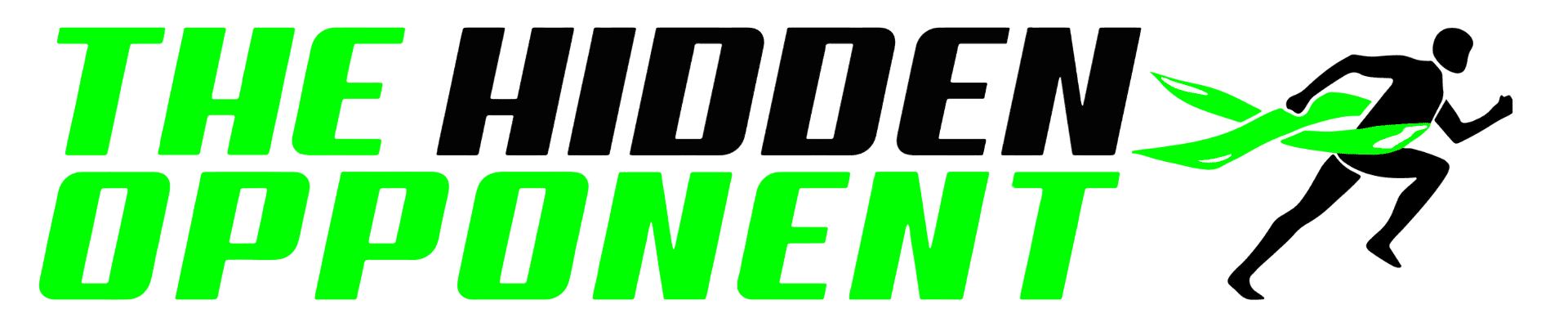 The Hidden Opponent logo featuring the green text and a black silhouette of an athlete running